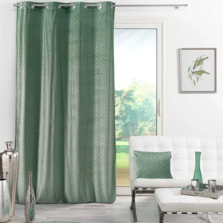 Rideau tamisant en velours print or