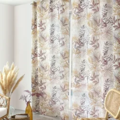 Rideau tamisant imprimé végétal multicolore