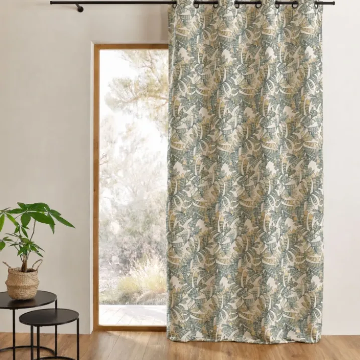 Rideau tamisant jacquard à motifs végétaux