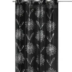 Rideau tamisant à motifs floraux métallisés