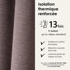 Rideau thermique phonique et semi occultant KONFOR