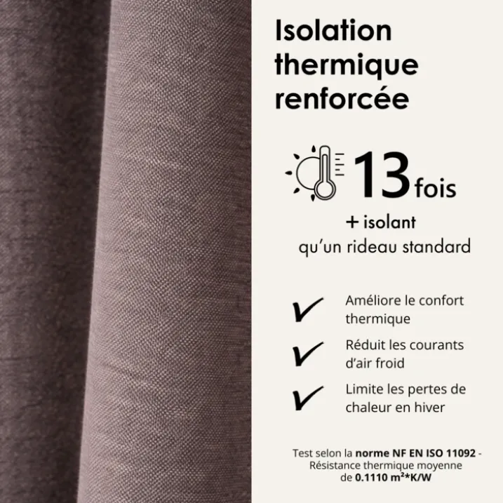 Rideau thermique phonique et semi occultant KONFOR