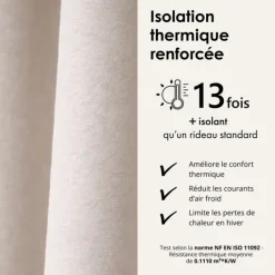 Rideau thermique phonique et semi occultant KONFOR