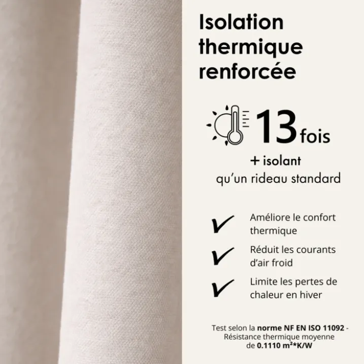 Rideau thermique phonique et semi occultant KONFOR