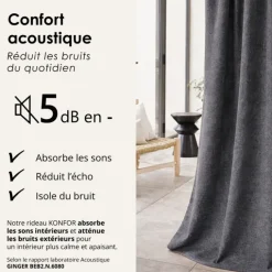 Rideau thermique phonique et semi occultant KONFOR