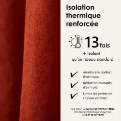 Rideau thermique phonique et semi occultant KONFOR