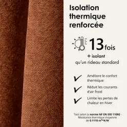 Rideau thermique phonique et semi occultant KONFOR
