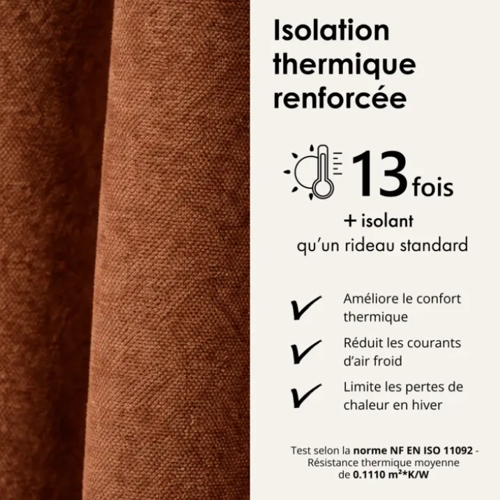 Rideau thermique phonique et semi occultant KONFOR