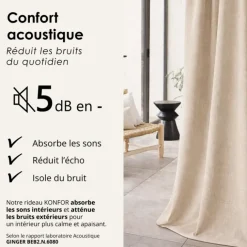 Rideau thermique phonique et semi occultant KONFOR