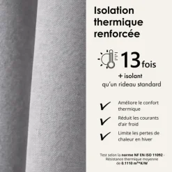 Rideau thermique phonique et semi occultant KONFOR