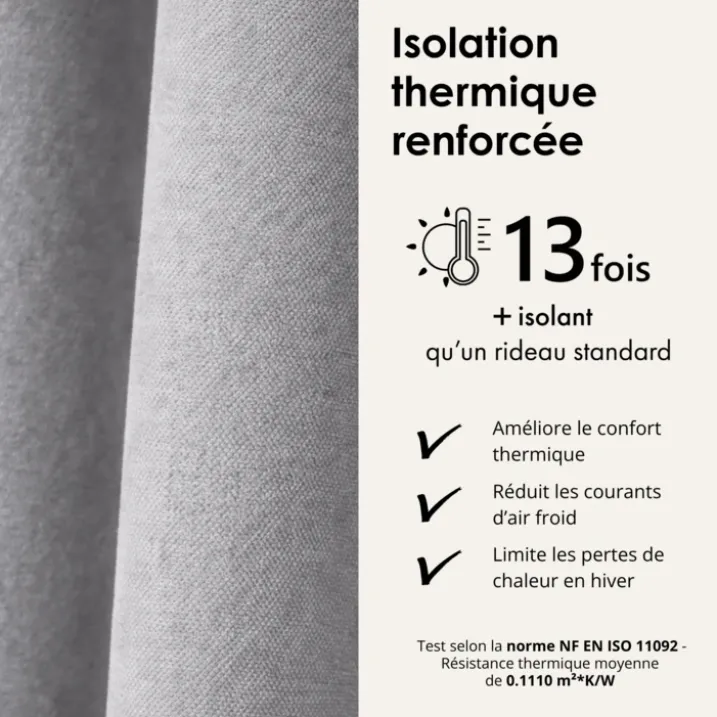Rideau thermique phonique et semi occultant KONFOR
