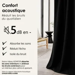 Rideau thermique phonique et semi occultant KONFOR