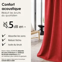 Rideau thermique phonique et semi occultant KONFOR