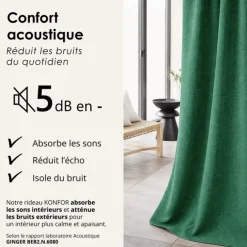 Rideau thermique phonique et semi occultant KONFOR