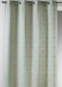 Rideau toile de coton à imprimés graphiques