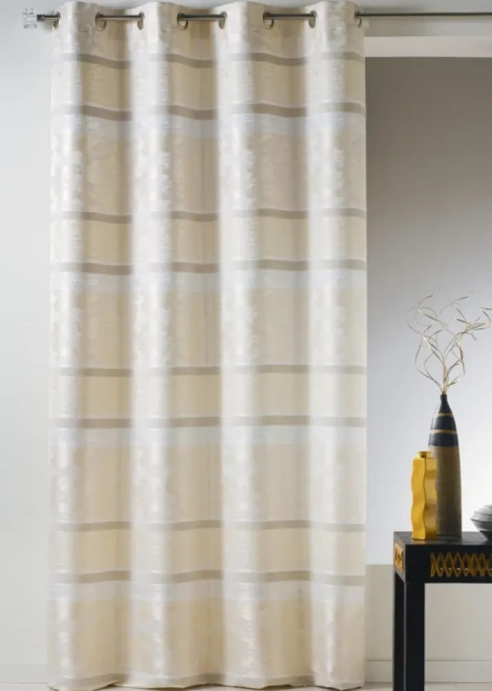 Rideaux en jacquard à rayures horizontales