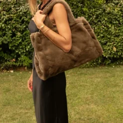 Sac cabas effet doudou avec fermeture aimantée