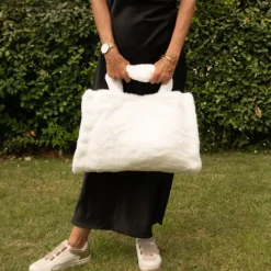 Sac cabas effet doudou avec fermeture aimantée