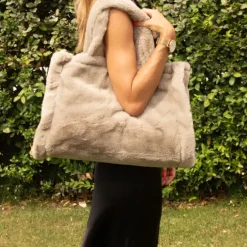 Sac cabas effet doudou avec fermeture aimantée