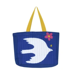 Sac cabas en textile imprimé oiseau