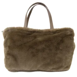Sac imitation fourrure anse et bandoulière amovible