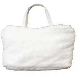 Sac imitation fourrure anse et bandoulière amovible