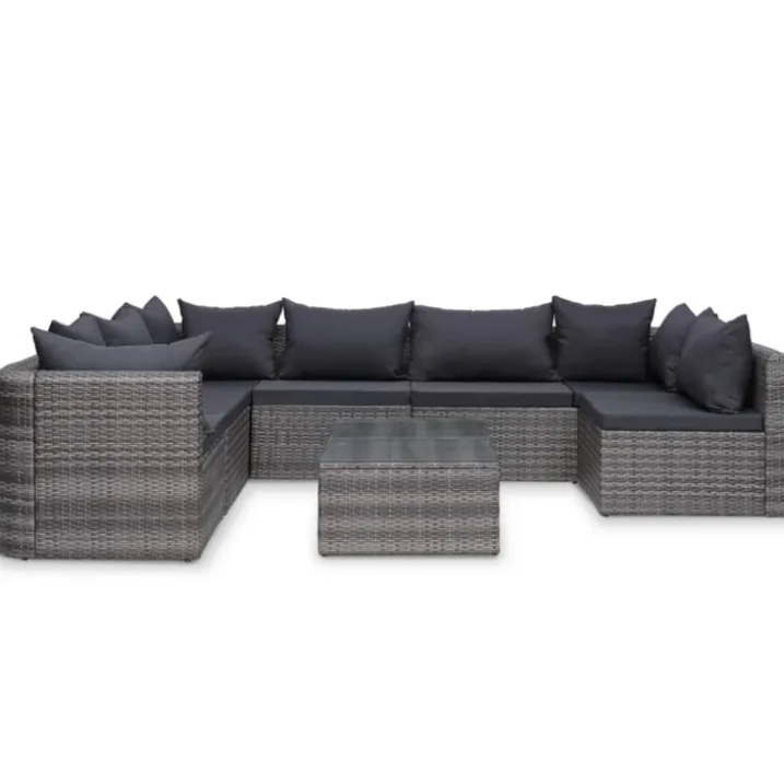 Salon de jardin avec coussin, résine tressée