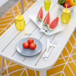 Salon de jardin bas 4 places en aluminium
