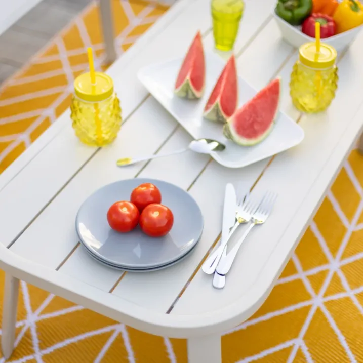 Salon de jardin bas 4 places en aluminium