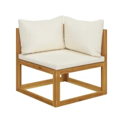 Salon de jardin 8 pcs en acacia avec coussin
