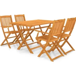 Salon de jardin pliable en accacia