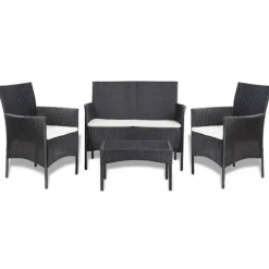 Salon détente 4 pièces avec coussins