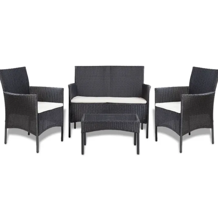 Salon détente 4 pièces avec coussins