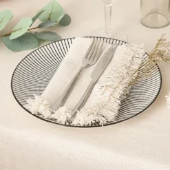 Serviette de table à franges x 2