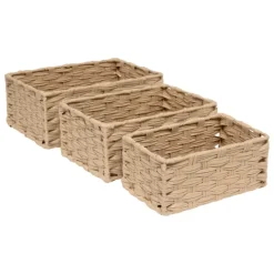 Set de 3 paniers tressés