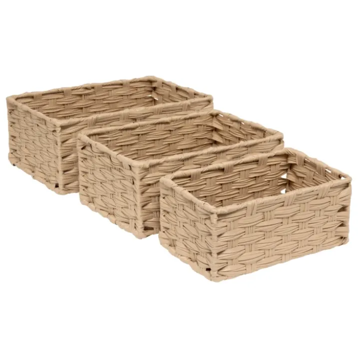Set de 3 paniers tressés