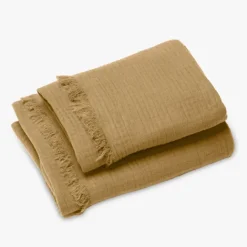 Set de 2 serviettes de douches en gaze de coton