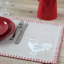 Set de table coq en coton