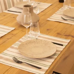 Set de table en coton épais rayures