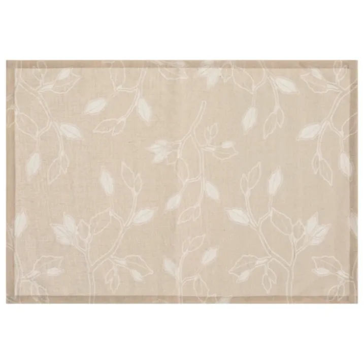 Set de table enduit floral beige