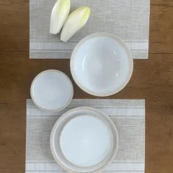 Set de table rectangle tissé rayé
