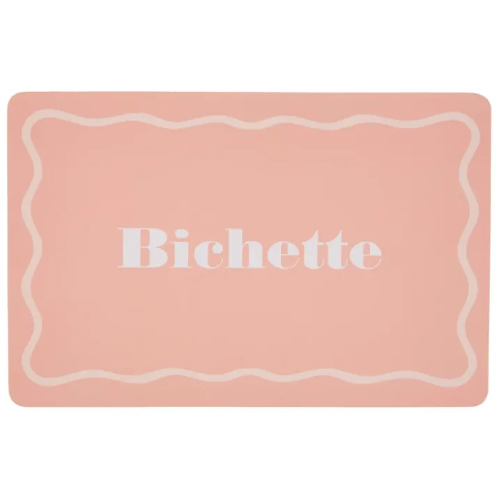 Set de table rectangulaire avec inscription Bichette