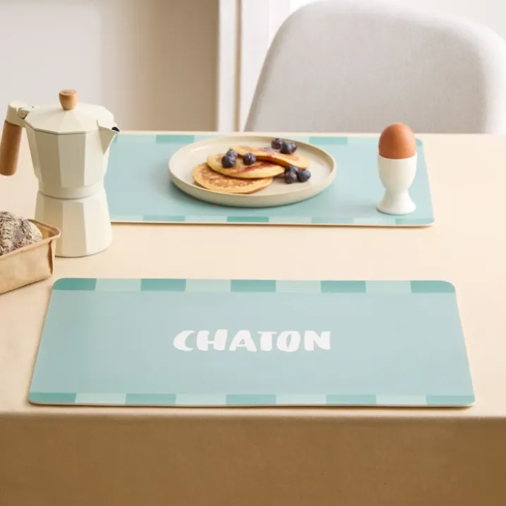 Set de table rectangulaire avec inscription Chaton