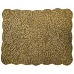 Set de table rectangulaire matelassé avec motif fleurs brodé