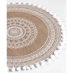 Set de table rond en jute avec pompons