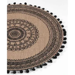 Set de table rond en jute avec pompons