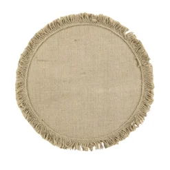 Set de table rond en jute à franges