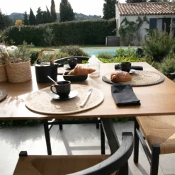 Set de table rond en jute rigide tressée