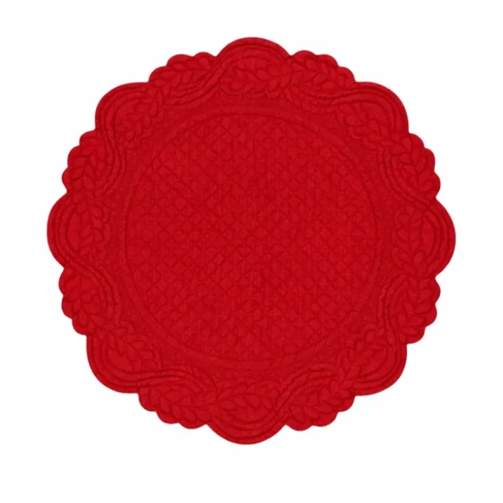 Set de table rond lavable matelassé coton
