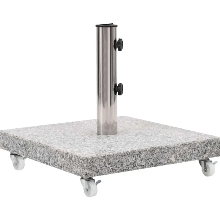 Socle de parasol en granit à roulette